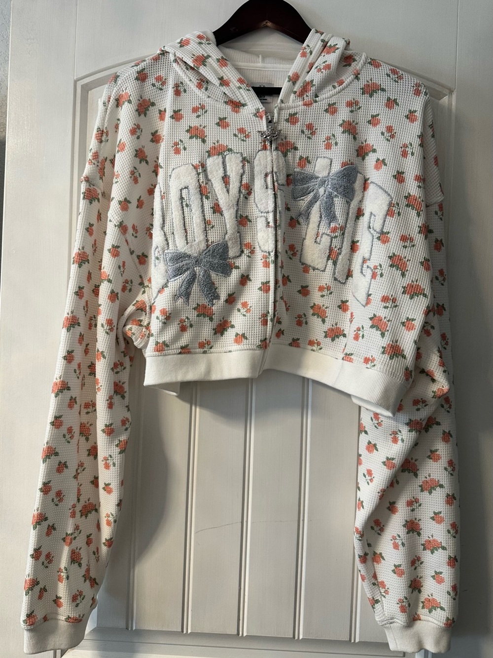 NWOT! Boys Lie Alex Sunshine and Bows Crop Zop Hoodie - Picture 6 of 14